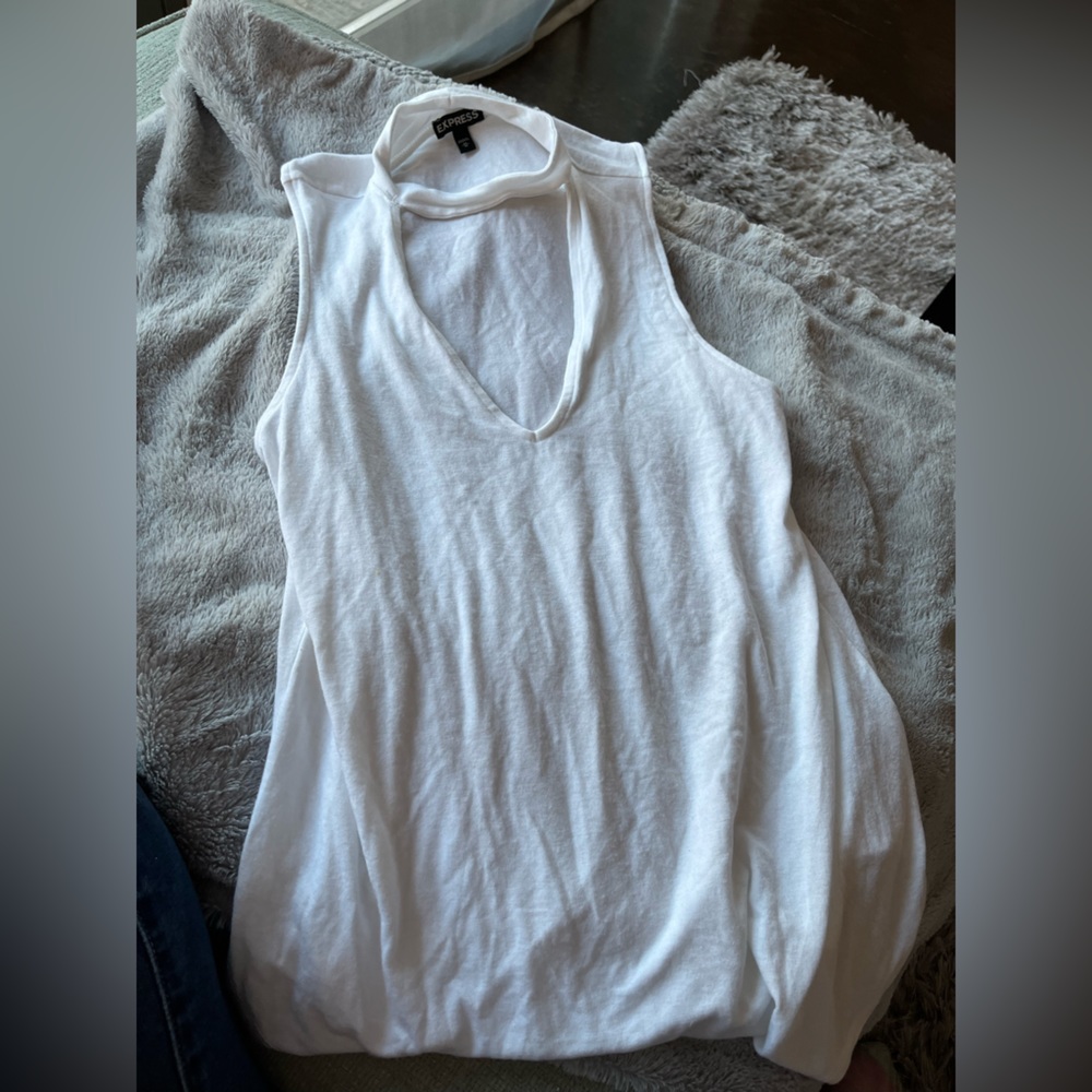Express cutout sleeveless tank medium white